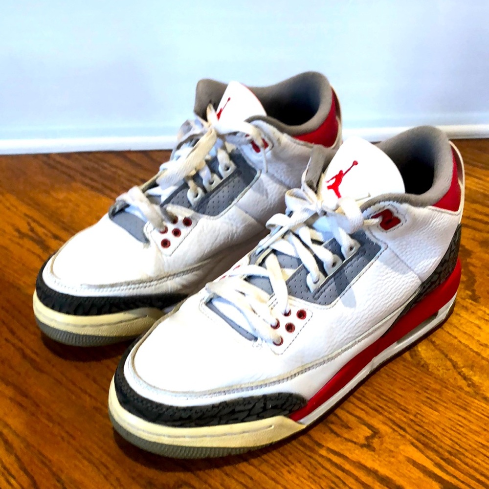 Air jordan 3 leather high trainers Retro Mid Fire Red Size 7 Youth
